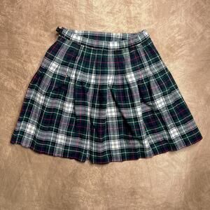 Vintage 80s Wardson London England Plaid Wool Buckle Safety Pin Mini Skirt Punk